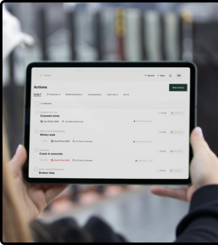 View all actions in one hub