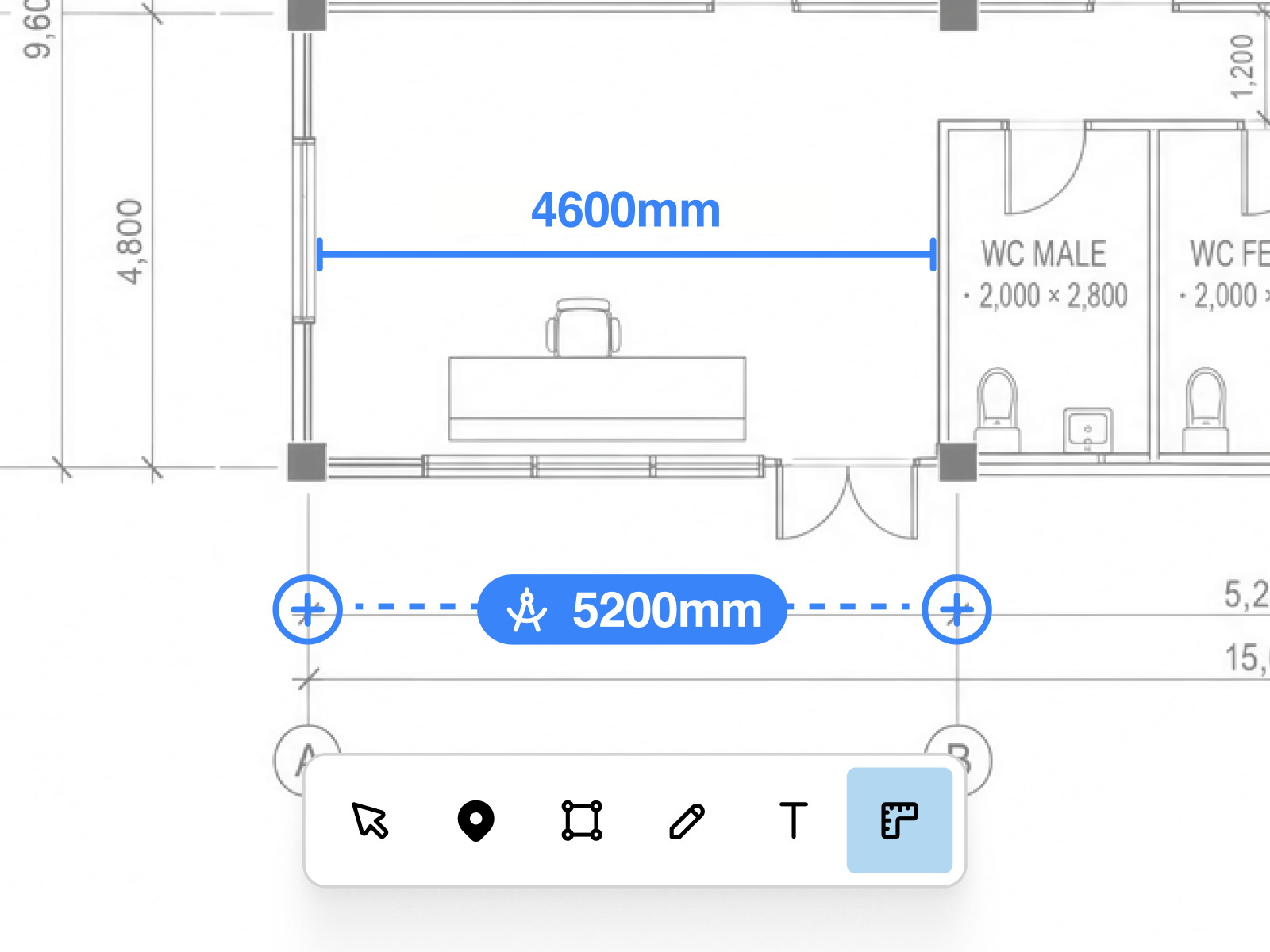 Calibrating a drawing then measuring a dimension to scale