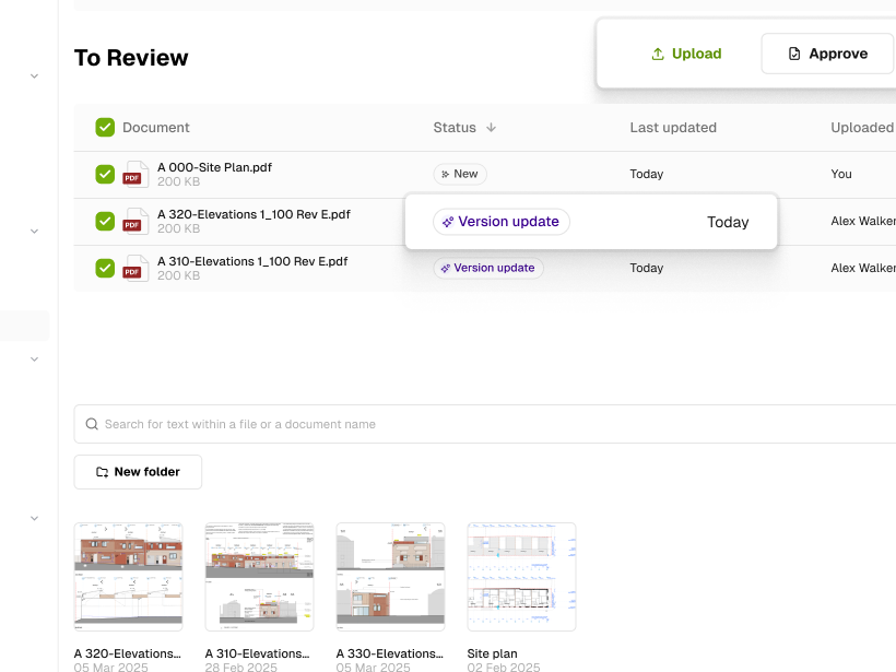 Uploading a drawing set into the register in BuildPass