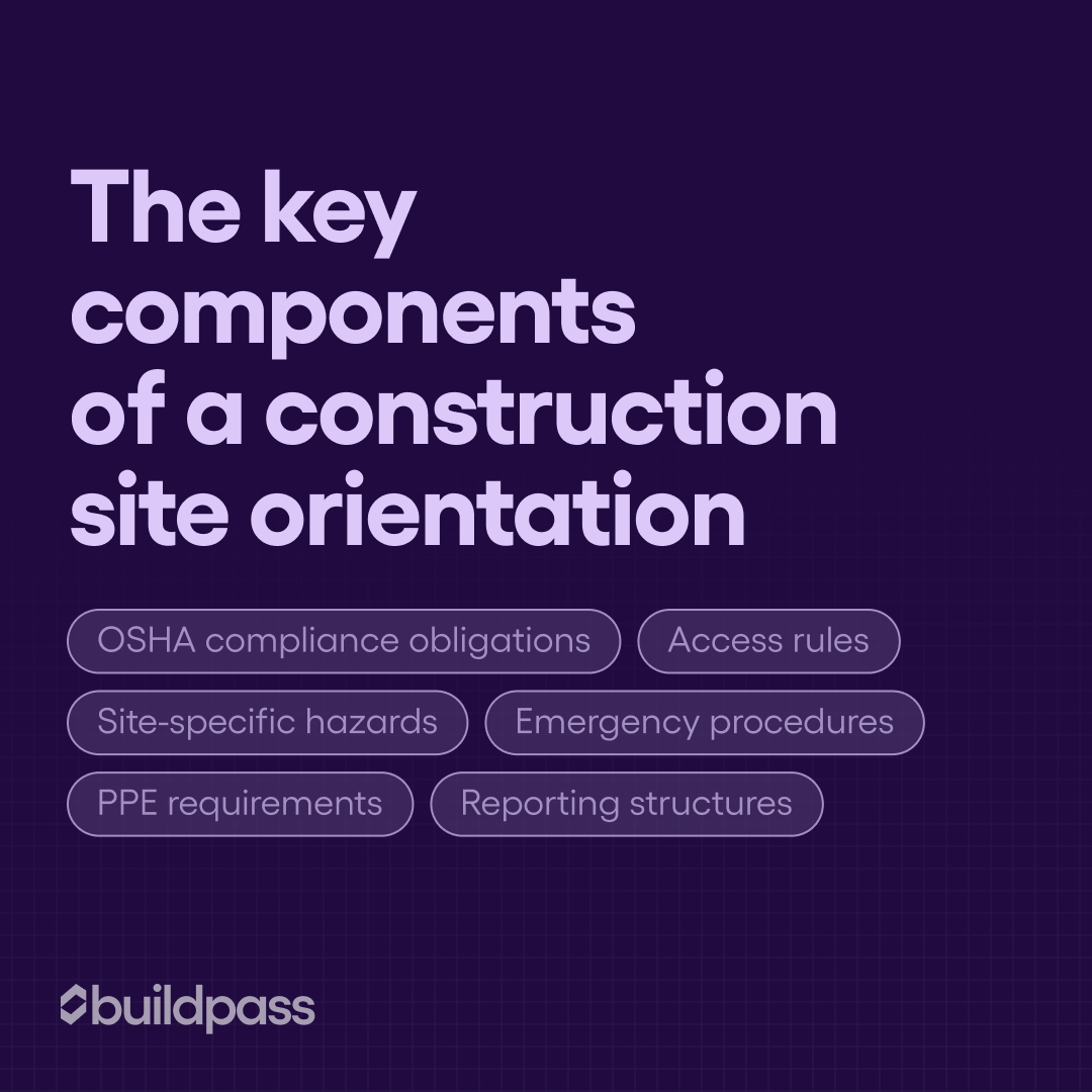 The key components of a construction site orientation